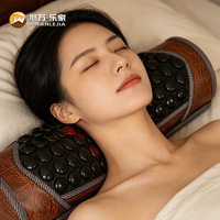 Almohada de Masaje Térmica de Jade con Aniones e Infrarrojos Lejia de Alta Calidad, para un Buen Sueño y Cuidado de la Salud del Cuello, Cuerpo, Hombros y Cabeza