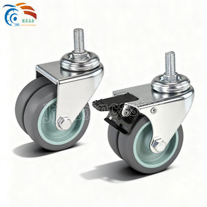 50 मिमी और 75 मिमी डुअल-व्हील स्टील और tpr सामग्री कैस्टर आधुनिक डिजाइन फर्नीचर के लिए 50 किलोग्राम भार क्षमता ट्रॉली पहियों - Product Image 1