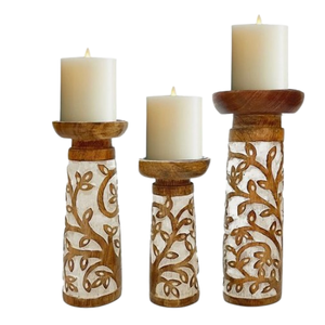 Medium Size Candlestick Holder European Style Wooden <b>Candle</b> Holder for Decorative Purpose Home Hotels Restaurant - Product Image 5