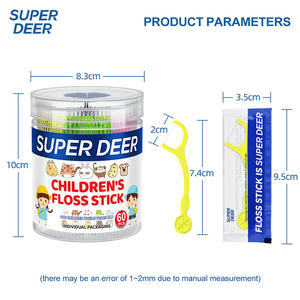 Bwhealthcare Private Label Bpa-Vrije Gekleurde Ultra Floss Kids Plastic Polyethyleen Tandflosser Tandenstoker Met Hoesje 60 Tellen - Product Image 6