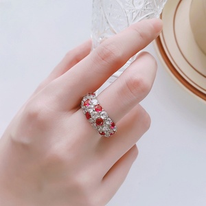 Fashion Jewelry Eco-friendly Copper Gold Plated Micro Pave Multicolor Zircon Geometric Pattern <b>Adjustable</b> <b>Ring</b> for Daily Wear - Product Image 6