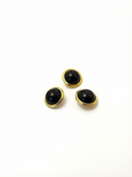 Kancing Logam Hitam Emas Mewah Ramah Lingkungan, Kancing Resin Cabochon Bentuk Jamur Vintage, Kancing Mantel Blazer Kelas Atas