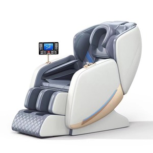 Luxury Massage <b>Chair</b> Home Use <b>Zero</b> <b>Gravity</b> Railless 30 Airbags Roller Foot Massage Plug In Light Gray Brown - Product Image 4