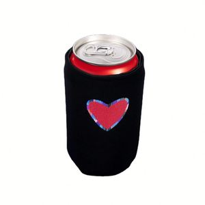 Neoprene Insulated <b>Drink</b> Sleeve Silk Screen Print in Black Color Material with Custom Design OEM Can <b>Cooler</b> - Product Image 1