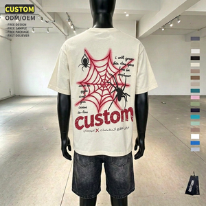 Us Size Custom Silk Screen Print Cotton Oversized Vintage Suitable for <strong>Spiderman</strong> Fans Low Price Wholesale Cotton Men's T-Shirts - Product Image 3