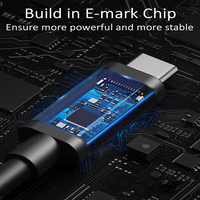 Kabel USB C pengisian daya cepat, Kabel pengisian daya USB C ke USB C Kabel nilon kepang Super cepat 20Gbps Video 4K 240W 100W 5A