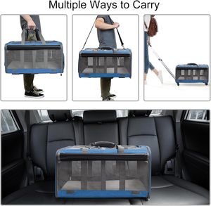 Breathable Luxury Airline Approved Soft-Sided Dog Travel Trolley <b>Carrier</b> with Zipper Closure Portable Folding <b>Pet</b> <b>Carrier</b> - Product Image 5