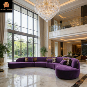 Divano di Lusso in Velluto dal Design Italiano, Set di Divani Moderni Morbidi e Confortevoli, Arredamento per Soggiorno a 7 Posti - Product Image 5