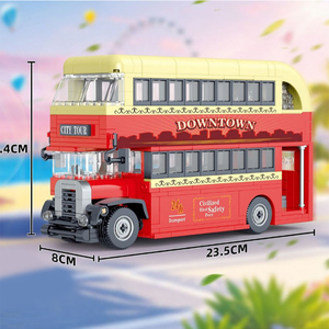 991015 Autobús Turístico Rojo de Dos Pisos, Modelo 1:24, Juguete de Construcción de Plástico, Set de Bloques de Construcción de 642 Piezas, Adorno para Armar DIY - Product Image 6