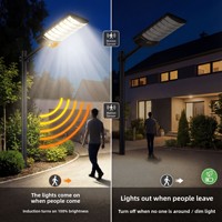 Lampu halaman surya tahan air untuk luar ruangan, lampu jalan terintegrasi pedesaan baru dengan sensor cerdas LED rumah tangga