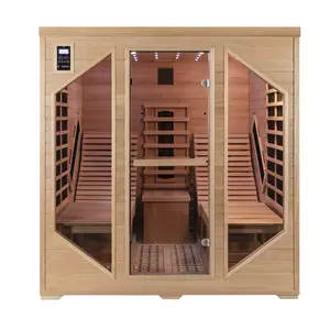 Canada Hemlock ceramic and carbon fiber heater lay down far infrared sauna room