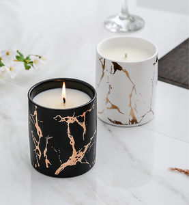 Vela perfumada de cera de soja con etiqueta privada personalizada de fábrica, vela de cerámica de mármol para Decoración de cumpleaños, boda, Hotel, hogar, regalo - Product Image 5
