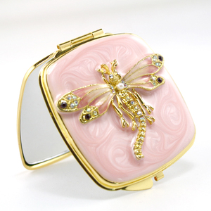 Espejo Compacto con Libélulas de Diamantes, el Brillo y el Movimiento del Verano, Espejo de Bolsillo, Espejo de Maquillaje, Artículos Coleccionables, Regalo - Product Image 6