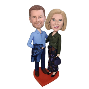Bobblehead personnalisé en résine pour couples et amoureux sur le thème de l'aventure en <span class=keywords><strong>montagne</strong></span> enneigée - Product Image 4