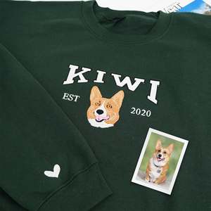Sudadera con capucha bordada con nombre de foto de mascota personalizada regalo personalizado para papá amante de mascotas abuelo Día del Padre invierno patrón 3D - Product Image 3