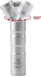 14mm&amp;16mm Magnetic Swivel Spark Plug Socket Thin Wall Magnetic Rotating 3/8" Drive 12 <strong>Point</strong> Spark Plug Socket <strong>Removal</strong> <strong>Tool</strong> - Product Image 4
