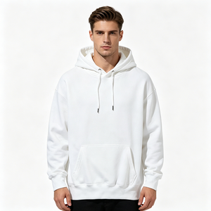 Felpa con Cappuccio da Uomo in Misto Poliestere e Cotone 240gsm, Abbigliamento Casual per Casa, Manica Lunga, Pullover Invernale Caldo e Morbido in <span class=keywords><strong>Pile</strong></span> con Tasca - Product Image 2