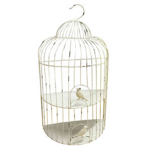 Decorazione in metallo a forma di gabbia portaoggetti - Product Image 1