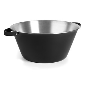 Ciotola da cucina Barreo Moon Black con interno in acciaio inossidabile, doppio manico e grande capacità. - Product Image 1