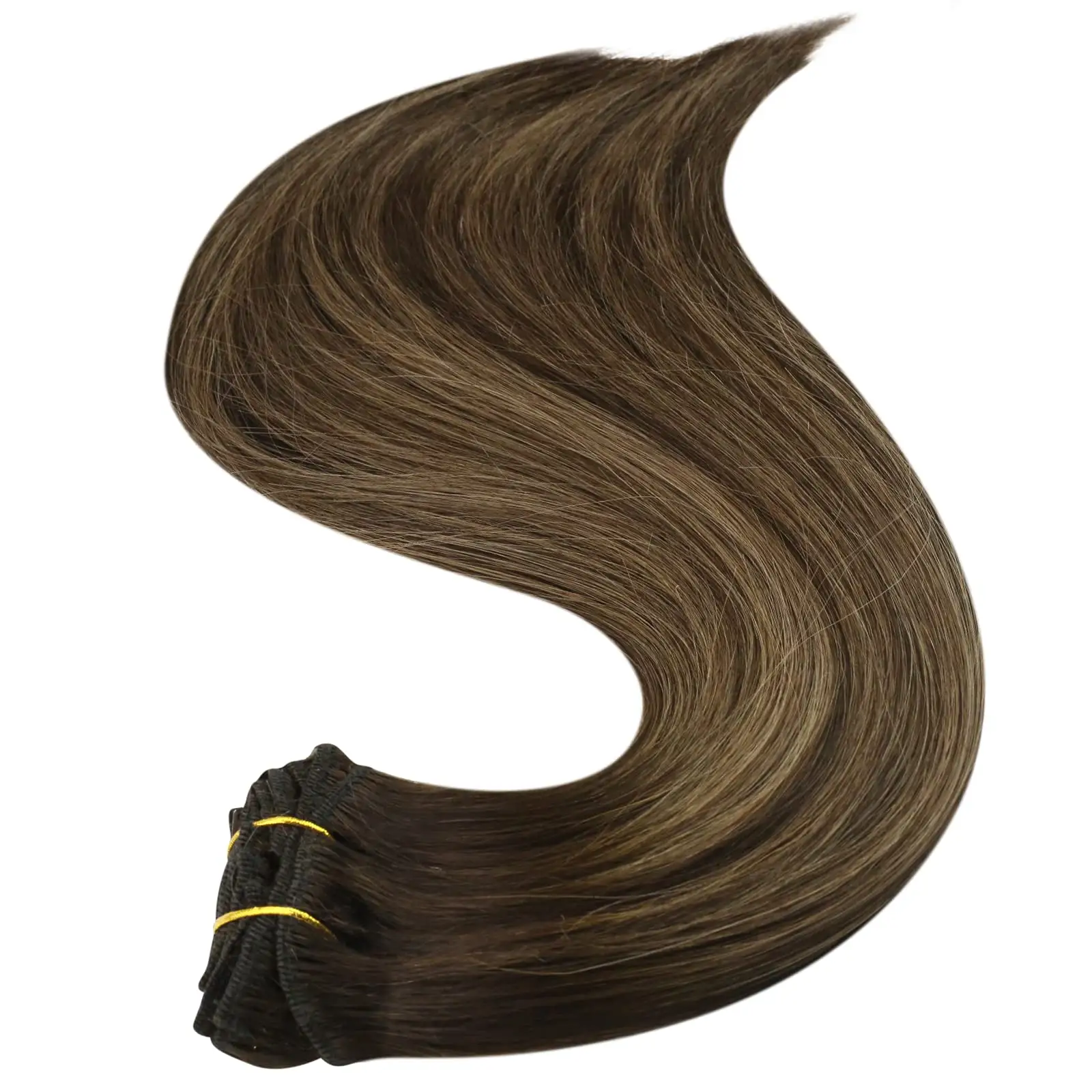عينة مجانية وصلة إطالة شعر طبيعي اللون #2 إلى 8 #7 قطعة ريمي كليب في وصلات شعر برازيلية