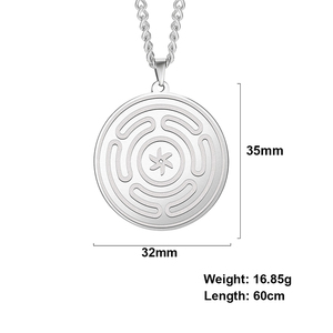 Collana in Acciaio Inossidabile con Ruota di Ecate e Strofalo di Ecate, Gioiello per Stregoneria, Potere, <span class=keywords><strong>Luna</strong></span>, Notte e Magia, Dea della Kabbalah - Product Image 6