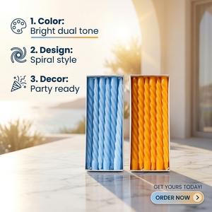 Hot Sale Spiral Birthday Soy Wax <strong>Candles</strong> Wholesale - Eco-Friendly Custom Color Decorative Cake <strong>Candles</strong> for Parties - Product Image 1