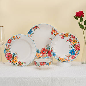 Juego de Vajilla de Porcelana de 24 Piezas, Juego de Mesa de Cerámica con Diseño Floral, 6 Platos, Juego de Vajilla de Lujo - Product Image 1
