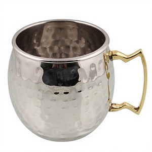 Classic Stainless Steel Moscow Mule Mug <b>Copper</b> Finish Look Hammered Pattern 6-12 Hours Thermal Insulation Eco-Friendly Gift <b>Cup</b> - Product Image 1