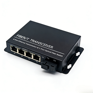 Convertidor de medios de fibra óptica 1G 20KM, equipo usado, 1 fibra + 8 puertos eléctricos, conector SC Compatible Con Enrutador de red 4G - Product Image 1