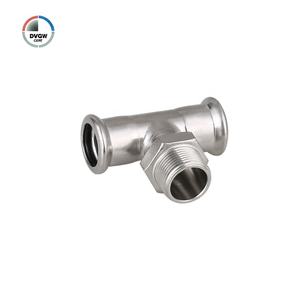 304/316 DVGW 스테인리스 스틸 M 프로파일 남성 어댑터 90도 엘보우 여성 티 프레스 단조 클래스 1000 1.6MPa 파이프 피팅 - Product Image 5