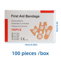 Pansements personnalisables 100 pièces, imperméables, kit de premiers secours, adhésif puissant, respirant, anti-salissure, désinfectant à infrarouge lointain