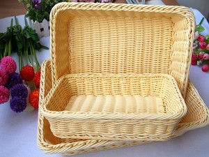 Scatola di conservazione per <span class=keywords><strong>pane</strong></span> Snack alla frutta vassoio da portata rettangolare in Rattan cesto di vimini intrecciato in <span class=keywords><strong>plastica</strong></span> - Product Image 4
