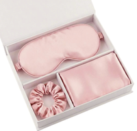 Taie d'oreiller de luxe 100% pure soie de mûrier, grade 6A, 19/22 momme, certifiée Oeko-Tex, avec masque de nuit et chouchous pour cheveux