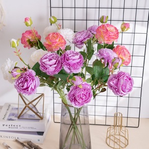 Bouquet de roses artificielles CallaFloral en polyester, décoration intérieure, mariage, maison MW51010 - Product Image 1