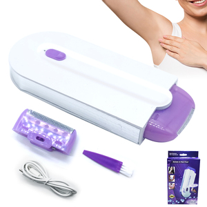 Épilateur portable rechargeable USB 2024 pour femme, mini rasoir électrique rotatif indolore 2-en-1 pour le corps, le visage et les jambes, usage domestique - Product Image 1