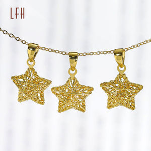 Collar con Colgante de Estrella de Moda, Collar con Colgante de Estrella Real en Oro de 18k, Joyería de Oro, Oro Real de 18k, Original - Product Image 1