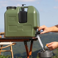 Contenedor de Almacenamiento de Agua de PE de Grado Alimenticio Libre de BPA, Bidón de Agua Portátil para Acampar al Aire Libre con Grifo, Jarra de Agua de Gran Capacidad de 3 a 25L