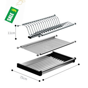WELLTOP-Estante para platos de alambre, organizador de almacenamiento, toallero, soporte de pared de cocina, armario de cocina de acero inoxidable, de acero inoxidable, para colgar platos - Product Image 6