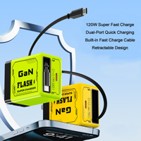 Cargador USB C GaN de 120 W, PD3.0 QC3.0, Adaptador de Cargador de Pared Rápido para Teléfono iPhone, Samsung, Android, Tableta