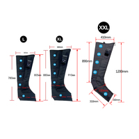 Bottes de massage à compression d'air pour mollets et pieds, soulagement des douleurs musculaires, 5 chambres, 7 niveaux d'intensité, pour athlètes