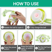 AFP Smart Inteactive Pet Toy Balle de chien mobile activée par le mouvement avec des lumières LED Dog Spinning Soccer Chasing Ball avec corde de traction
