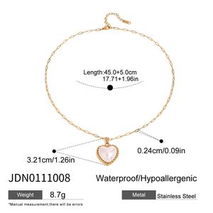 <span class=keywords><strong>Prezzo</strong></span> all'ingrosso della fabbrica signora cuore amore bianco perla artificiale penzoloni alla moda collane in acciaio inox per le donne - Product Image 5