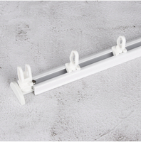 Rail de rideau en aluminium fin de 12 mm en gros avec support de plafond dissimulé et fixation murale, connecteur d'angle à 90 degrés pour baies vitrées