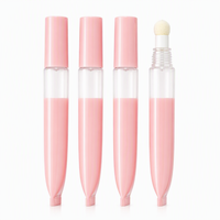 Tube de brillant à lèvres rose 5ml vide avec applicateur grand pinceau moelleux pour enfants, adolescents, marques indépendantes, logo personnalisé, fabricant