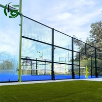 Canchas de Pádel de Acero Galvanizado en Caliente, Individuales y Dobles, para Eventos Deportivos Profesionales, con Superficie de Césped Artificial