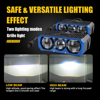 GICOO 220W 12V Luces LED de Matriz para Parrilla de Coche, Focos de Doble Ventilador 6000K 30000Lm, Nuevas Luces Auxiliares Externas para SUV Todoterreno