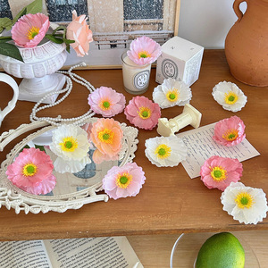 Fleur artificielle de pavot Yasunobu en soie, accessoire de décoration de mariage, pince à cheveux, accessoire de photographie en extérieur, décoration intérieure - Product Image 3
