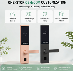 Serrure de porte intelligente personnalisée pour chambre d'hôtel avec déverrouillage par carte/clé, application Tuya, antivol, personnalisation du logo OEM et du numéro de chambre pour appartements - Product Image 4
