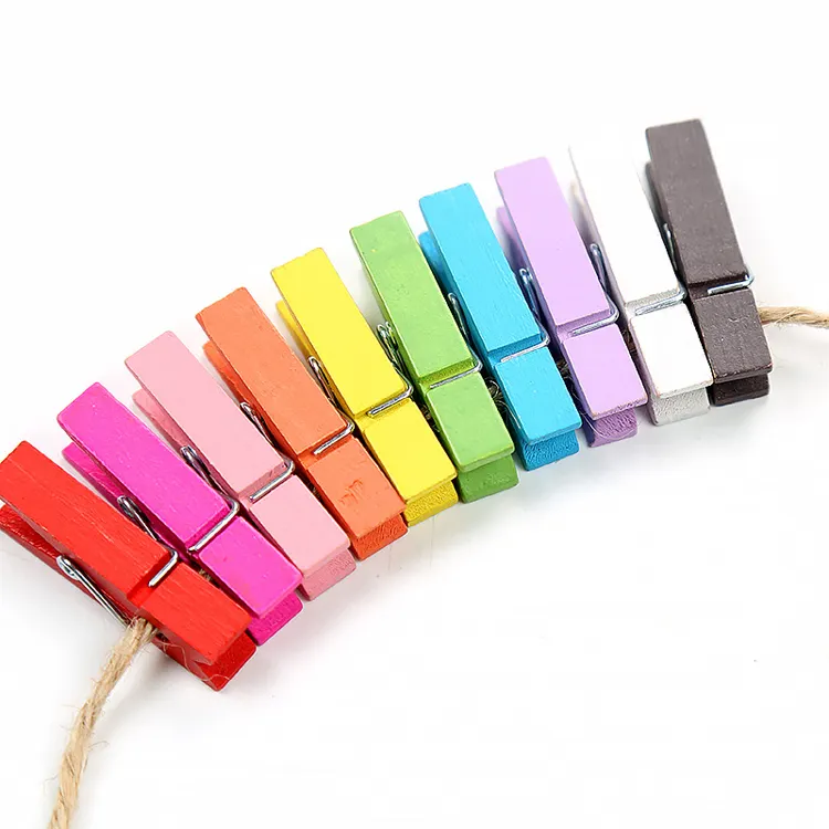 Wholesale Factory Directly Wooden Craft Colorful Paper Decoration Memo Clip