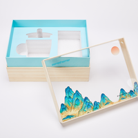 Boîte cadeau de luxe personnalisée avec couvercle et base transparents, insert en coton perlé pour gobelet, emballage de vaisselle de cuisine, vente en gros
